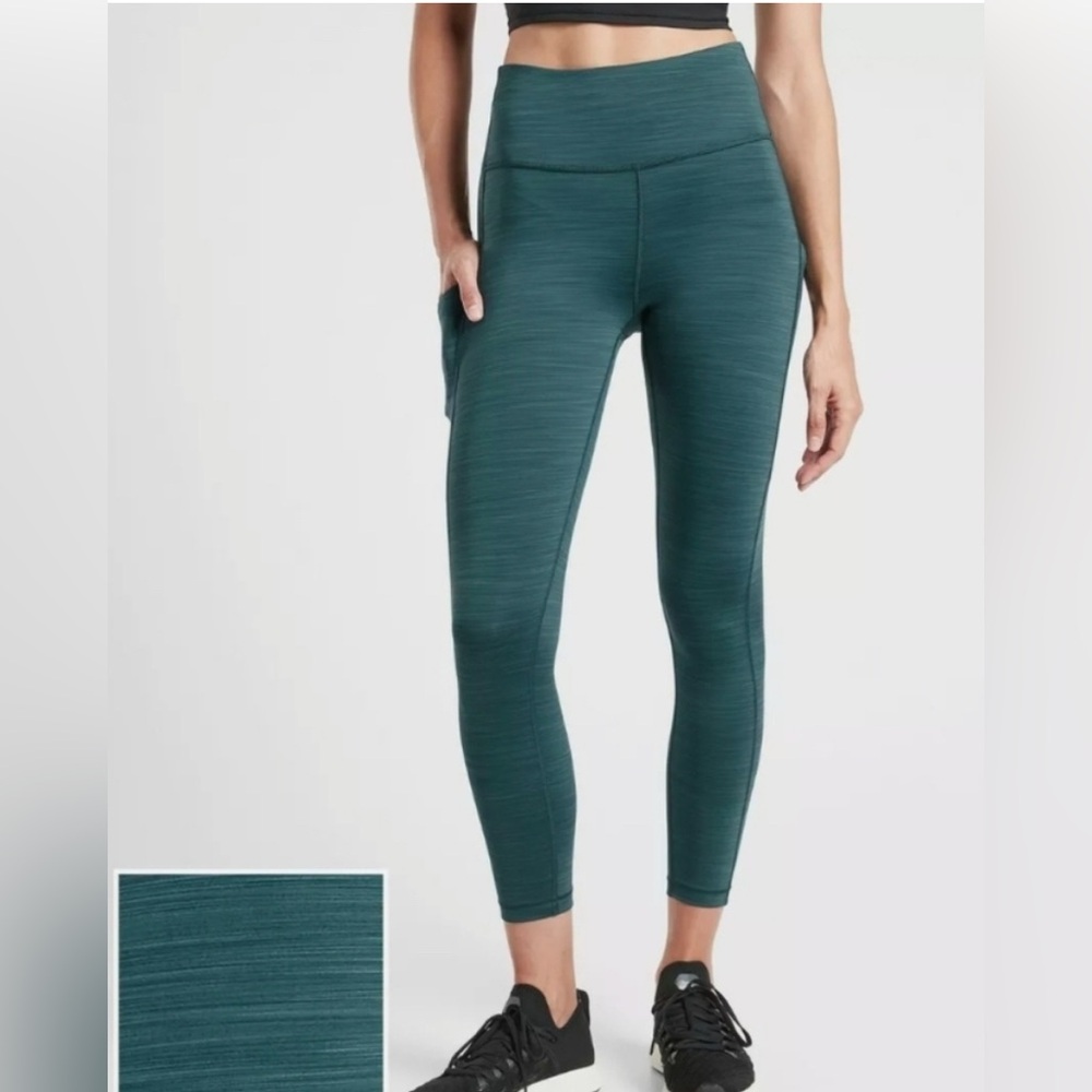 Athleta Ultimate Stash Pocket Space Dye 7/8 Tight in Oceanic Teal